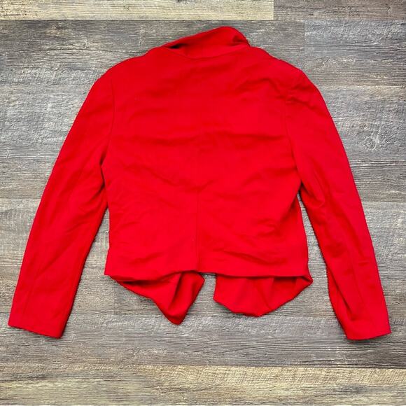 Chico's 1 red open front knit blazer jacket size 8 medium B108 - Picture 3 of 3
